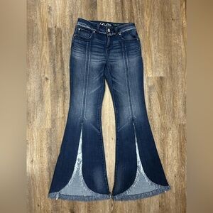 Inc Denim Open Flare Jeans with Fringe Hem 4